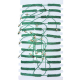 Bulk 12 PCS Green Drawstring Bracelets Saint Jude (BR4-718)