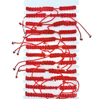 Bulk 12 PCS Red Drawstring Bracelets Guadalupe (BR4-732-3)