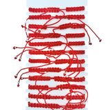 Bulk 12 PCS Red Drawstring Bracelets Guadalupe (BR4-732-3)