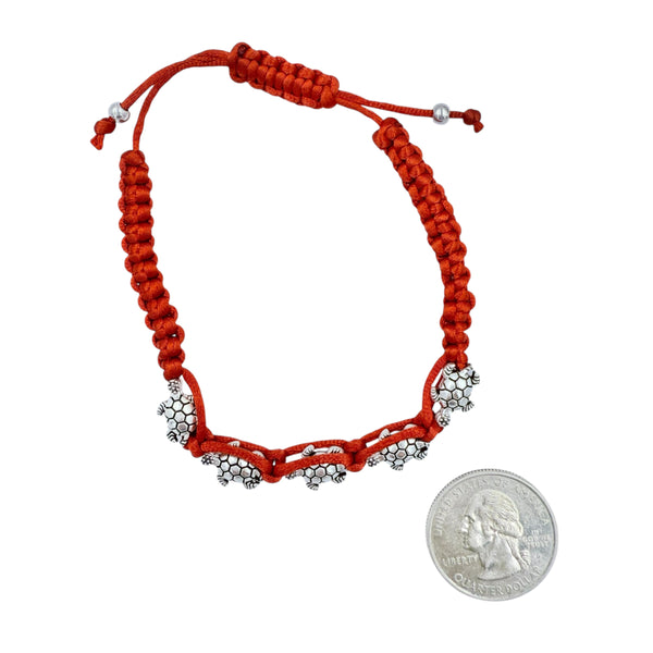 Bulk 12 PCS Red Drawstring Bracelets Turtle (BR4-452)