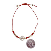 Bulk 12 PCS Kid's Size Red Drawstring Bracelets Guadalupe (BR4-649)