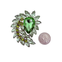 Peacock Train Shaped Rhinestone Burst Brooch Pin - 14 Colors (06233)(2.25x2.5in)