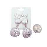 Clamshell & Multi-Pearl Dangle Earrings in Silver or Gold (1x1.5in)