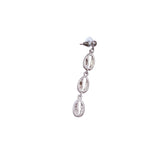 Cowrie Shell Dangle Earrings in Silver or Gold (0.4x2.25in)