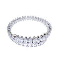 Marquise Cut Cubic Zirconia Memory Wire Bracelet