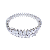 Marquise Cut Cubic Zirconia Memory Wire Bracelet