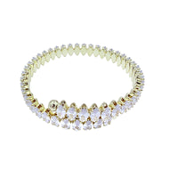 Marquise Cut Cubic Zirconia Memory Wire Bracelet