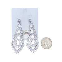 Rhinestone & Cubic Zirconia Chandelier Earrings in Silver or Gold (1 inx2.5in)