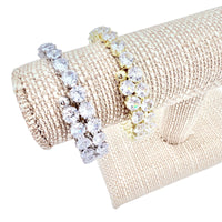 5mm Round Cubic Zirconia Memory Wire Bracelet