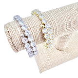 5mm Round Cubic Zirconia Memory Wire Bracelet