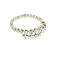 5mm Round Cubic Zirconia Memory Wire Bracelet