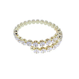 5mm Round Cubic Zirconia Memory Wire Bracelet