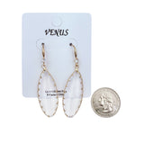 Crystal Marquise Shaped Dangled Earrings - 3 Colors Available (0.6x2.25in)
