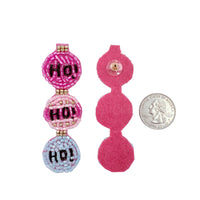 Ho Ho Ho  Ornament Christmas Themed Beaded Earrings (1x1.5in)