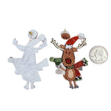 Reindeer Drinking a Margarita Christmas Themed Beaded Earrings (2x3in)