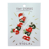 Santa Baby Christmas Themed Beaded 2 Brooch Pin Set