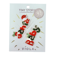 Santa Baby Christmas Themed Beaded 2 Brooch Pin Set