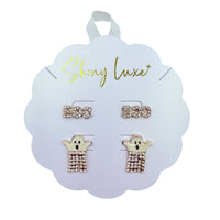 Boo & Ghost Halloween Themed Rhinestone Post Earrings
