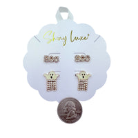 Boo & Ghost Halloween Themed Rhinestone Post Earrings