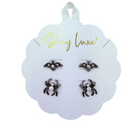 Bat & Spider Halloween Themed Stud Earrings