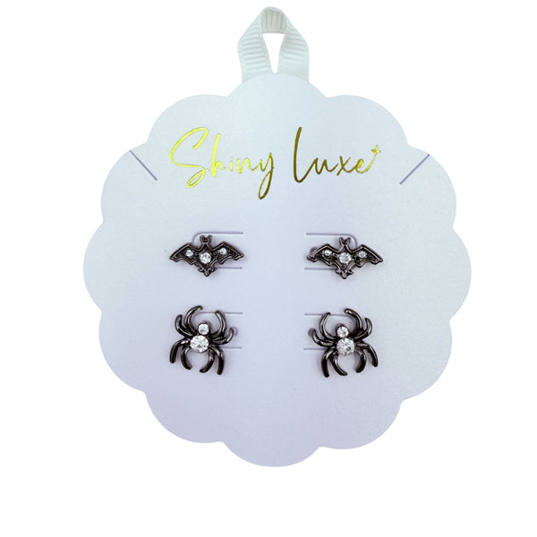 Bat & Spider Halloween Themed Stud Earrings