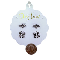 Bat & Spider Halloween Themed Stud Earrings