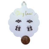 Bat & Spider Halloween Themed Stud Earrings