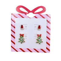 Christmas Tree & Candle Post Stud Earrings