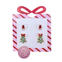 Christmas Tree & Candle Post Stud Earrings