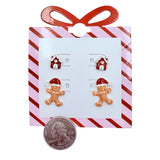 Gingerbread Man & House Christmas Themed Post Stud Earrings