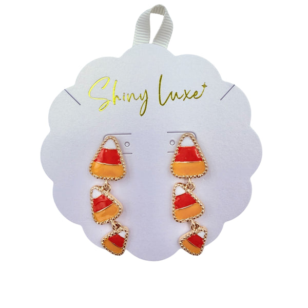 Candy Corn Tiered Post Dangle Earrings