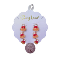 Candy Corn Tiered Post Dangle Earrings