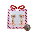 Ballerina Ballet Dance Themed Post Dangle Earrings