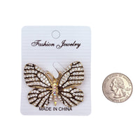 Crystal Butterfly Pin Brooch (P1146) (1.5Wx1.75Lin)
