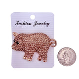 Crystal Pig Pin Brooch (P1497) (2.25Wx1.5Lin)