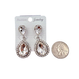Tear Drop Rhinestone Crystal Dangle Earrings - 2 Colors (ER2547)