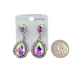 Tear Drop Rhinestone Crystal Dangle Earrings - 2 Colors (ER2547)