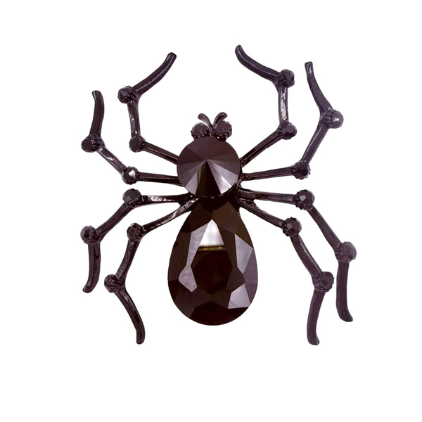 Black Spider Brooch Pin (2.5x2.25in)