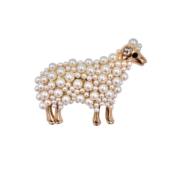 Pearl Sheep Brooch Pin (2.5x1.5in)3.50