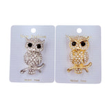 Crystal Owl Pin Brooch (P1546)(1.75x1in)