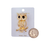 Crystal Owl Pin Brooch (P1546)(1.75x1in)
