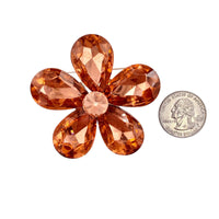 Crystal 5 Petal Flower Pin Brooch - 3 Colors (P1148)(2.25x2.25in)