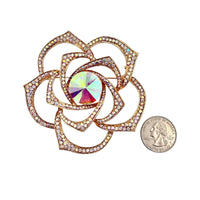 Large Crystal Rose Pin Brooch - 2 Colors (P1417)(3x3in)