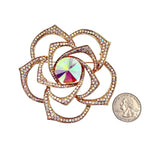 Large Crystal Rose Pin Brooch - 2 Colors (P1417)(3x3in)