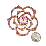 Large Crystal Rose Pin Brooch - 2 Colors (P1417)(3x3in)