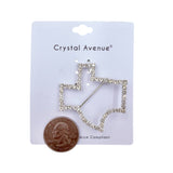 Texas Rhinestone Map Outline Brooch Pin (1.75x1.75in)