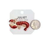 Red Epoxy Lobster Brooch Pin (1.85x1in)