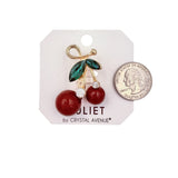 Cherry Pin Brooch Pin (1x1.7in)