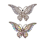Butterfly Crystal Pin Brooch - 7 Colors (06263)(3.75x2.5in)