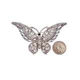 Butterfly Crystal Pin Brooch - 7 Colors (06263)(3.75x2.5in)